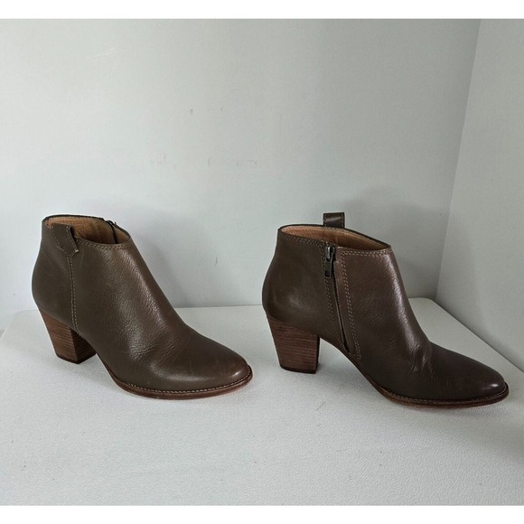 Madewell Billie ANKLE Boots Wet Pebble Gray TAUPE SZ 7 Short Side Zip Boots - Picture 5 of 8